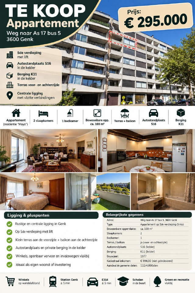 Appartement te-koop in Genk